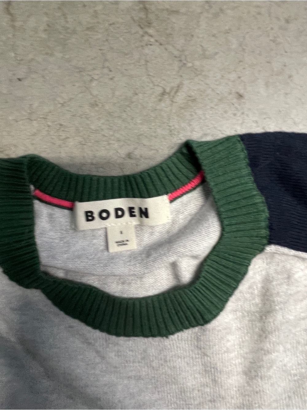 Boden Women's Colorblock Crewneck Sweater - Gray, Navy, Pink, Green - Picture 3 of 3